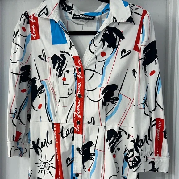 Karl Lagerfeld Paris mini shirt dress size 8 - Picture 4 of 8